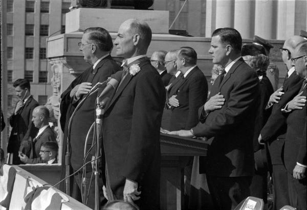 Inauguration of Governor Paul B. Johnson Jr., January 21, 1964. Moncrief Photograph Collection. Call Number: PI/1994.0005, item 106 (MDAH Collection)