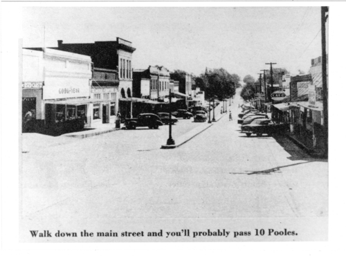 "Walk down the main street and you’ll probably pass 10 Pooles," Gloster, Miss. Collection. Call Number: PI/1982.0159 Number 5 (MDAH)