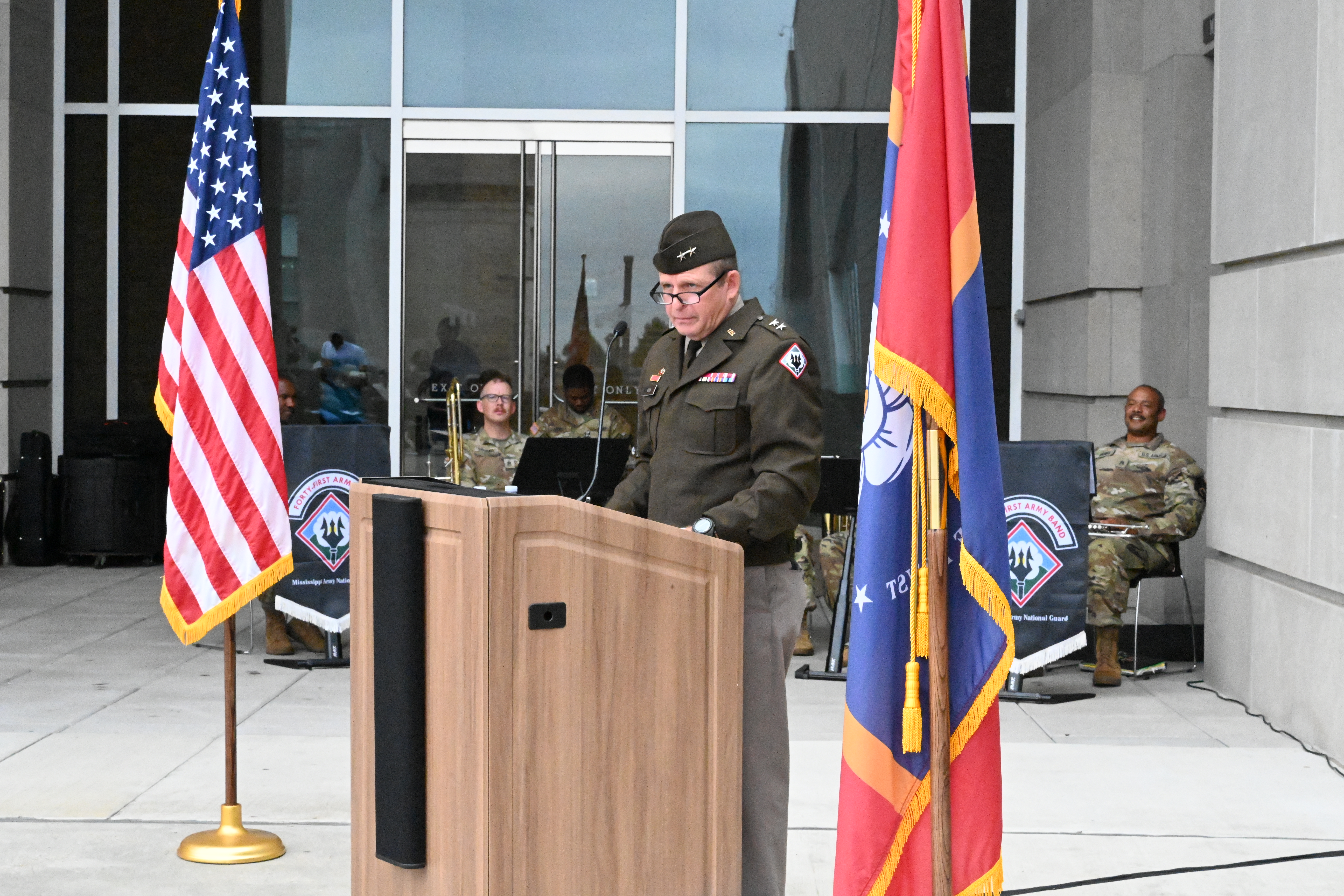 Archive photo: Mississippi Adjutant General Bobby Ginn addresses service members who were honored in November 2024 at the annual Veterans Day Ceremony at the Two Mississippi Museums.&nbsp;